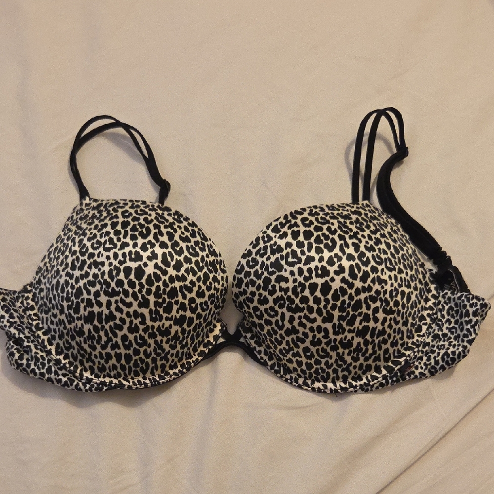 Victoria's Secret Black and White Animal Print Bra